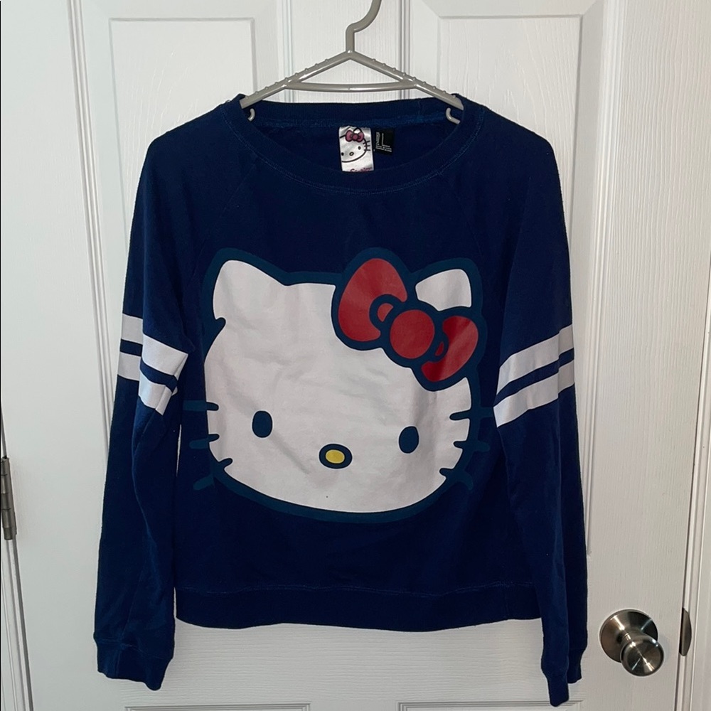 Hello Kitty Dark Blue Sweatshirt with Red Bow